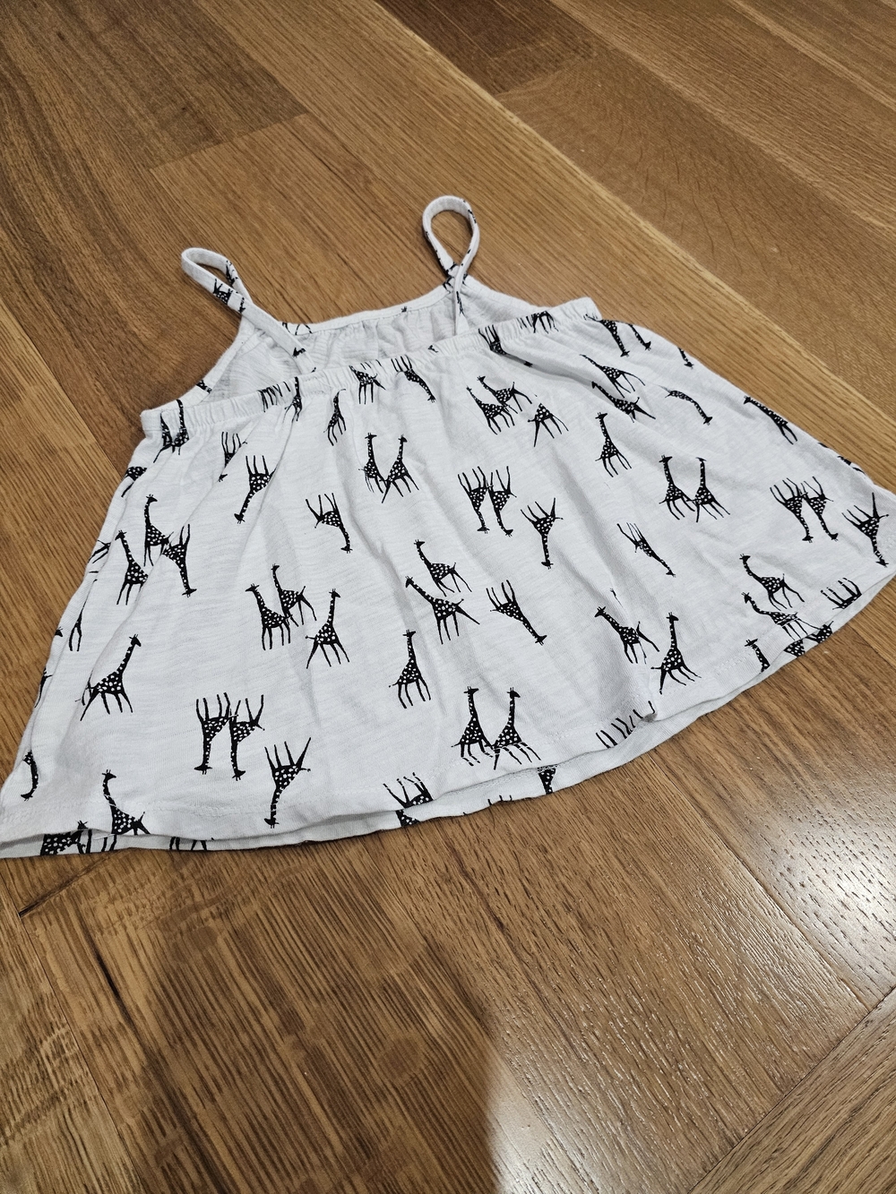 Old Navy White Tank Top with Black Giraffe Print